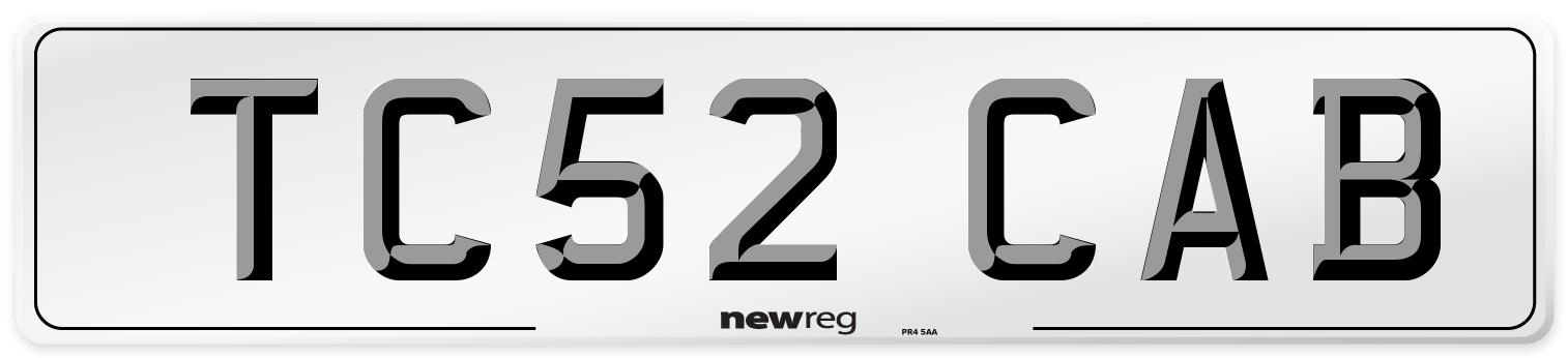 TC52 CAB Number Plate from New Reg
